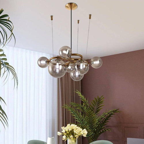Lustre design à LED avec plusieurs boules en verre Dining Hang