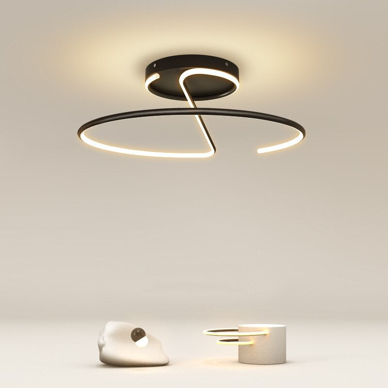 Plafonnier design LED avec tube circulaire métallique Diana - vue 3 sur 5