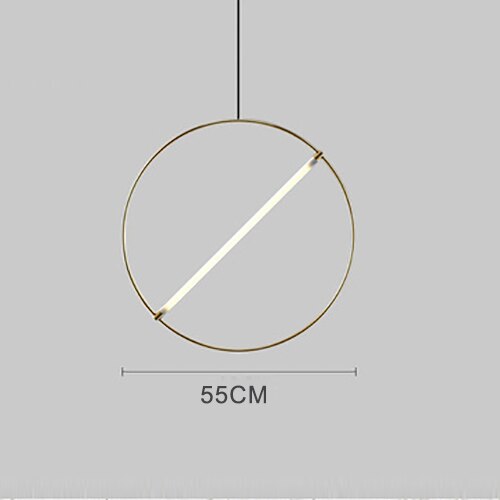 Suspension moderne LED anneau avec barre lumineuse Juncal