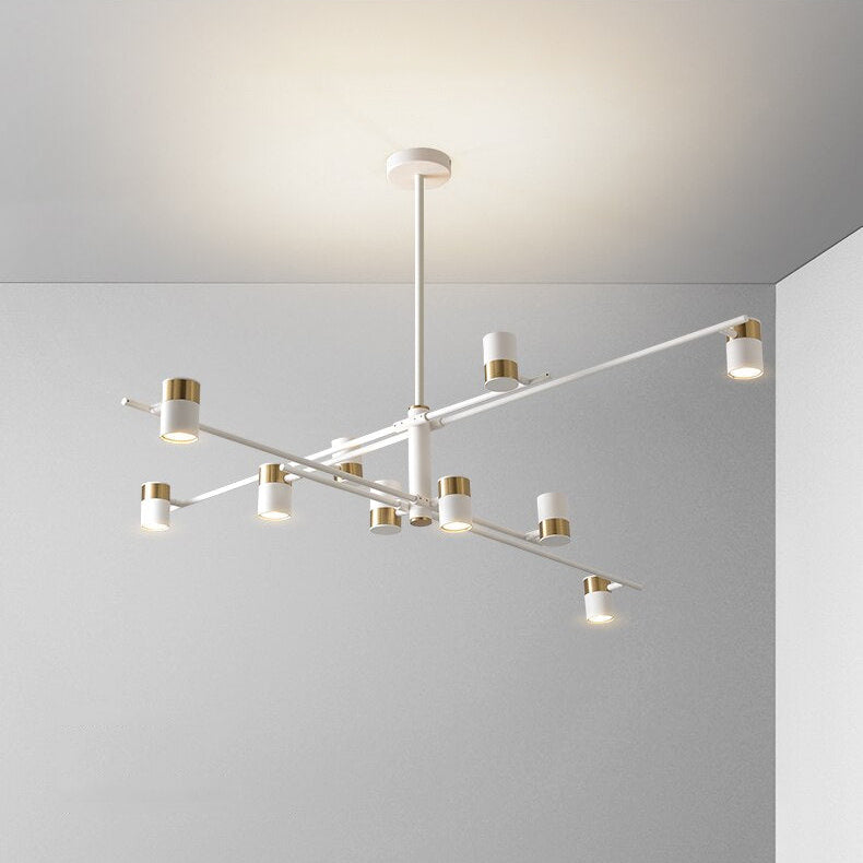 Lustre design LED avec barre en métal et spots rotatifs Caeli - vue 12 sur 11