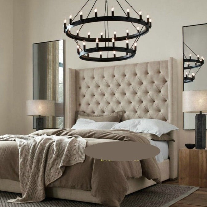 Lustre vintage avec anneau en métal noir luxury Boris - vue 3 sur 10