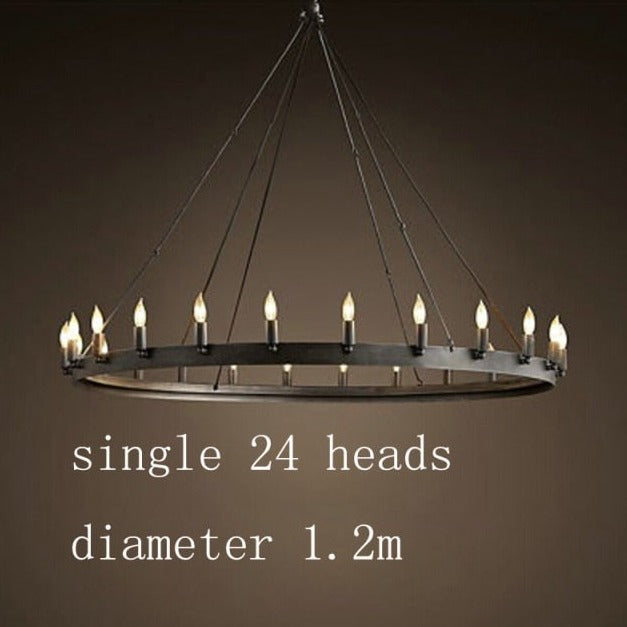 Lustre vintage avec anneau en métal noir luxury Boris - vue 7 sur 10