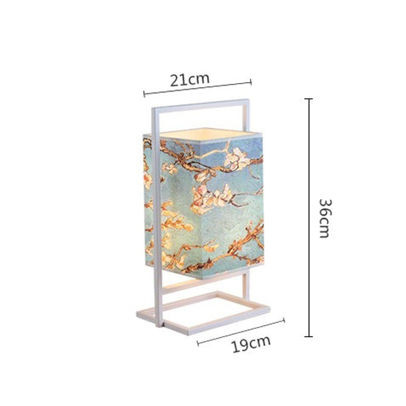 Lampe de bureau rétro en tissu et métal blanc Miot - vue 7 sur 8