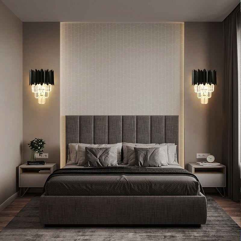 Applique murale moderne avec 4 niveaux de cristaux luxury Etto - vue 2 sur 7