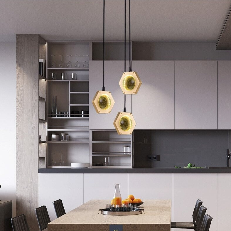Lustre moderne luxe circulaire en cuivre et cristal Pryccilia - vue 6 sur 10