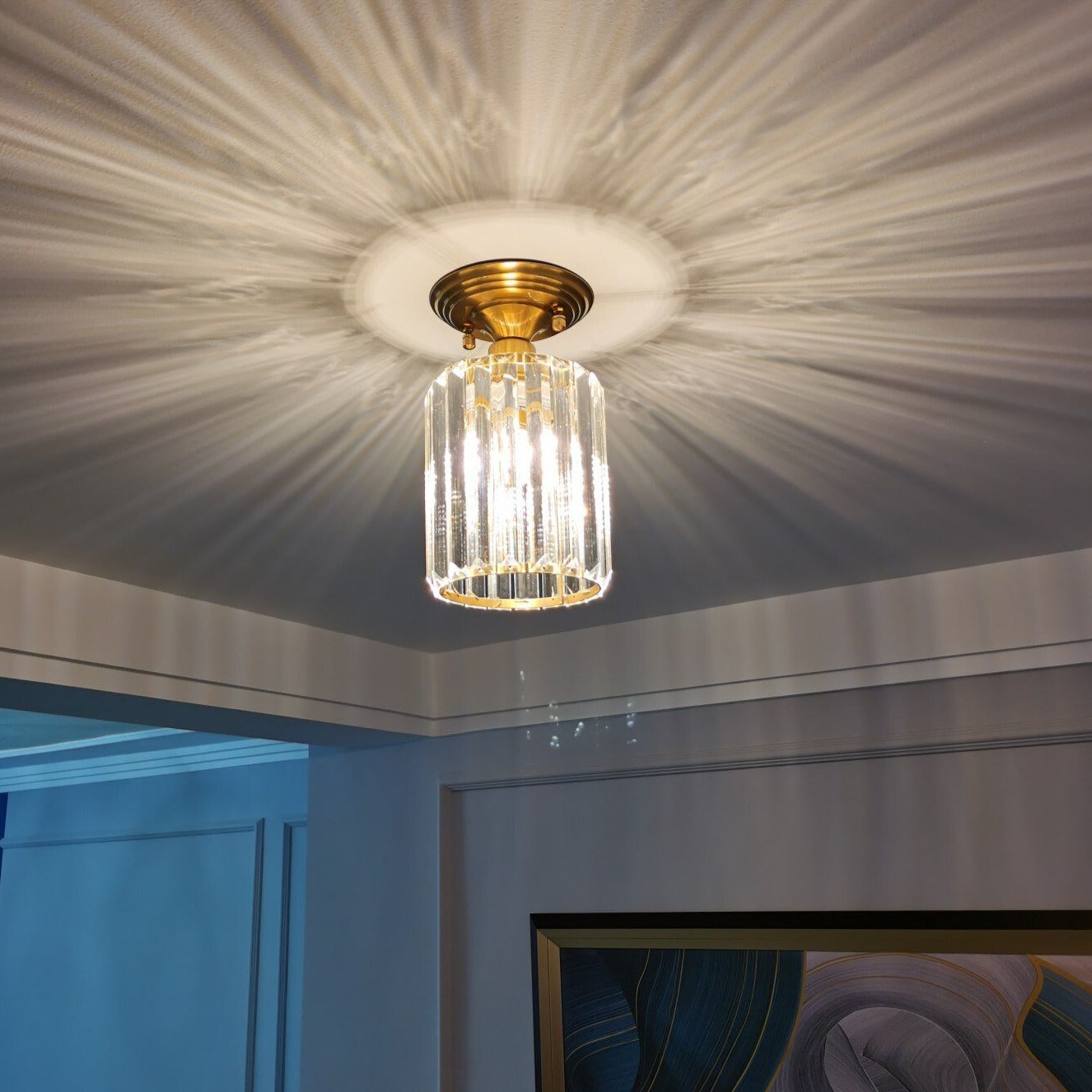 Plafonnier moderne cylindrique en cristal Luxury Lylia - vue 3 sur 7