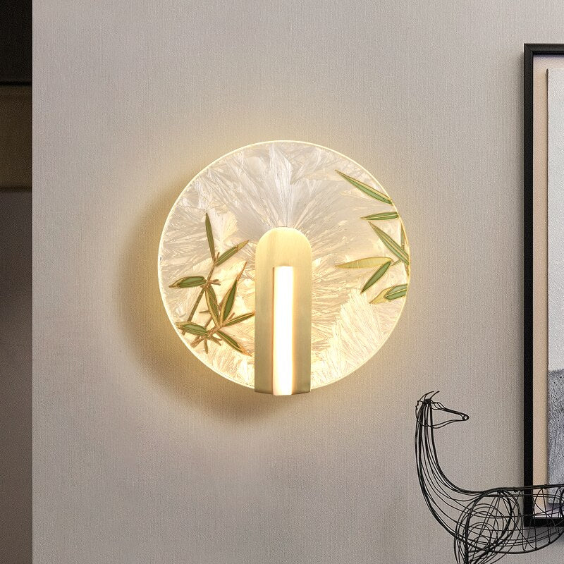 Applique murale design LED style asiatique en verre Yuaming - vue 3 sur 7