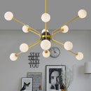 Lustre design doré avec plusieurs branches American