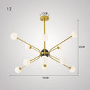 Lustre design doré avec plusieurs branches American