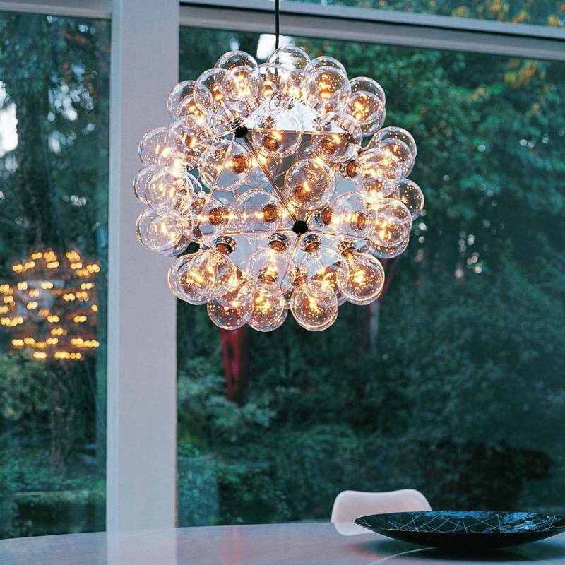 Suspension chromé avec lampes Castiglioni - vue 3 sur 3