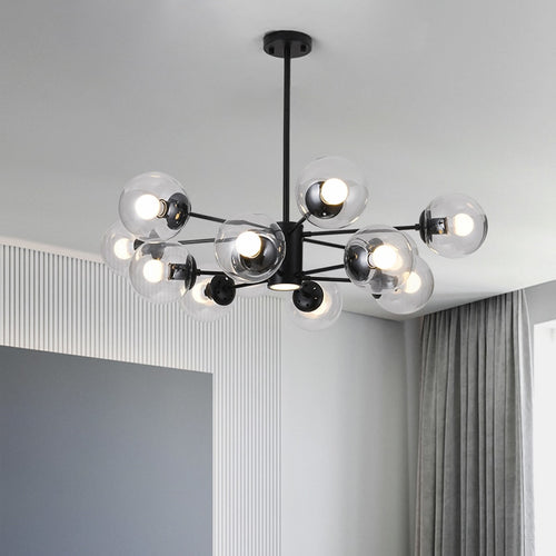 Lustre à bras et boules de verre Modern