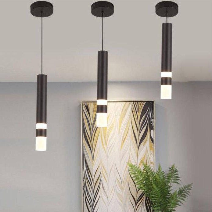 Suspension design LED cylindrique en métal et en verre Luisa - vue 6 sur 13