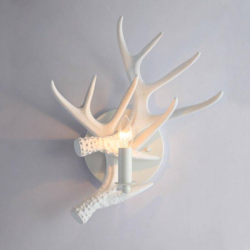 Applique murale rustique LED en bois blanc avec abat-jour vintage - vue 5 sur 7