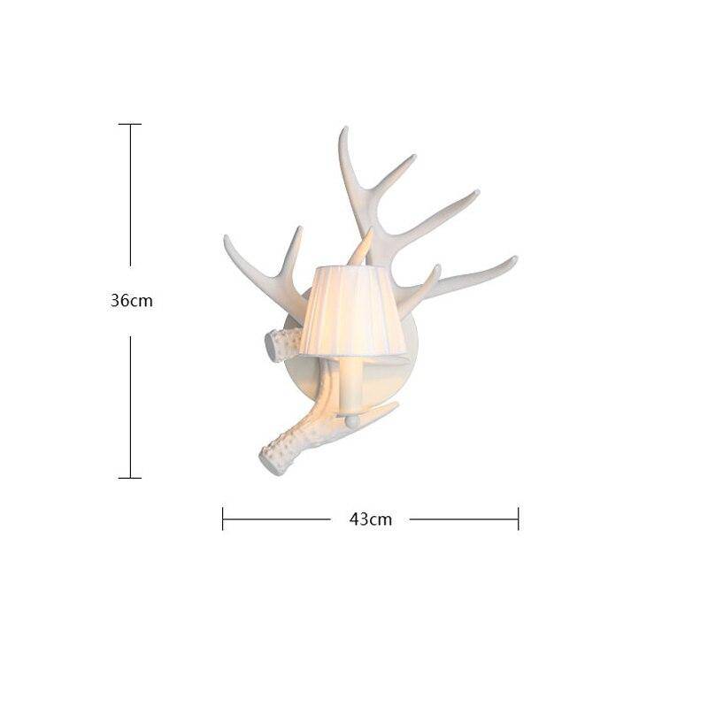 Applique murale rustique LED en bois blanc avec abat-jour vintage - vue 6 sur 7
