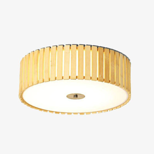 Plafonnier rond en bois LED aux bords arrondis Tatami