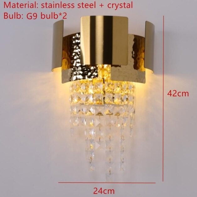Applique murale moderne LED avec goutes en cristal Vega - vue 8 sur 10