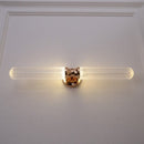 Applique murale moderne LED en verre et détails dorés Ursa