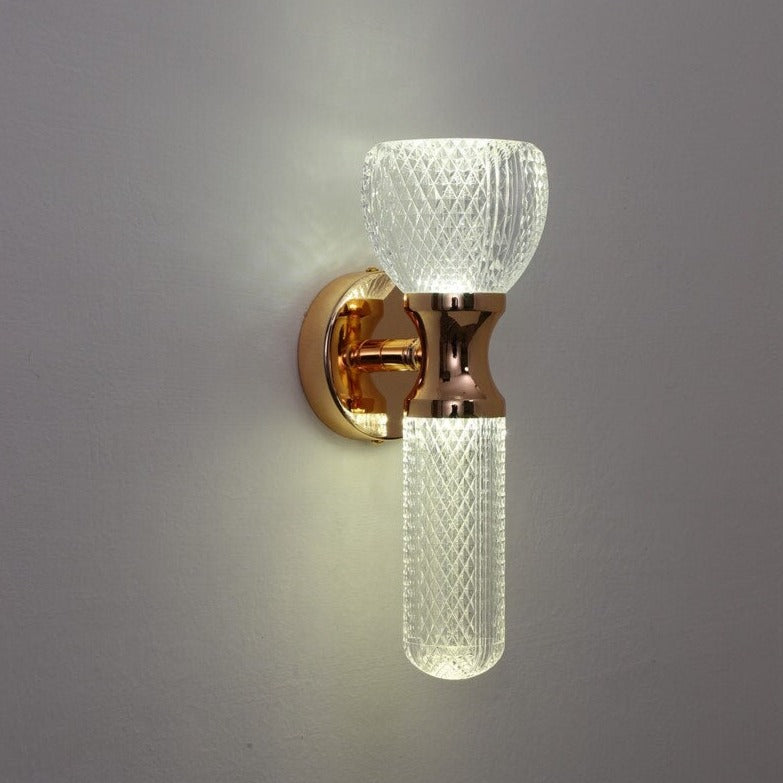 Applique murale moderne LED en verre et détails dorés Ursa - vue 4 sur 17
