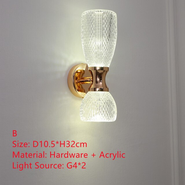 Applique murale moderne LED en verre et détails dorés Ursa - vue 12 sur 17