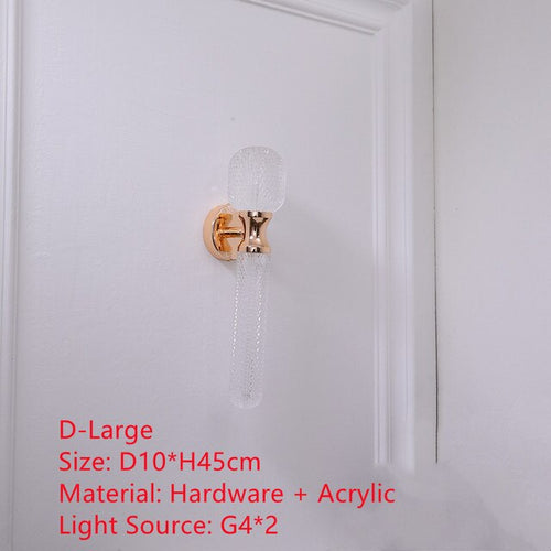 Applique murale moderne LED en verre et détails dorés Ursa