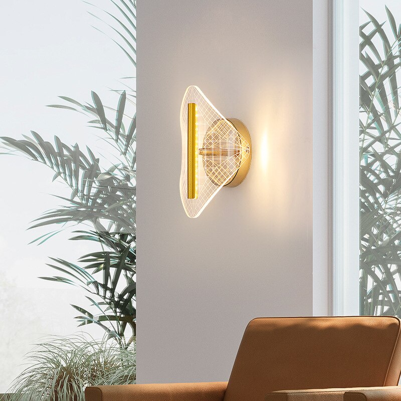 Applique murale LED moderne transparent et doré Jilor - vue 3 sur 10