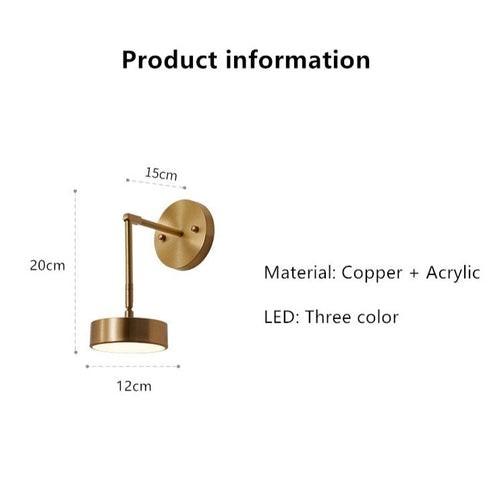 Applique murale moderne LED avec bras réglable doré Margot