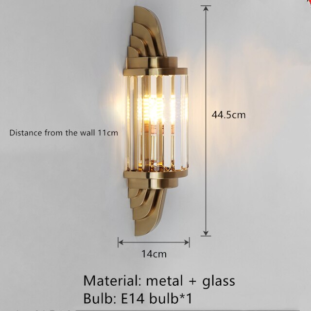 Applique murale moderne LED en verre et métal doré Raizel - vue 7 sur 7