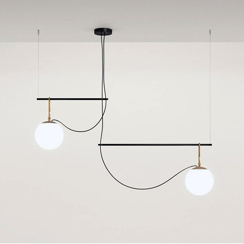 Lustre moderne LED avec un globe en verre Aitné - vue 3 sur 5