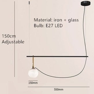 Suspension moderne LED avec un globe en verre Aitné - vue 3 sur 3