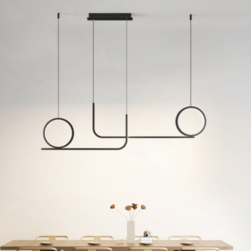 Lustre design LED style parcours en métal Lais - vue 2 sur 7