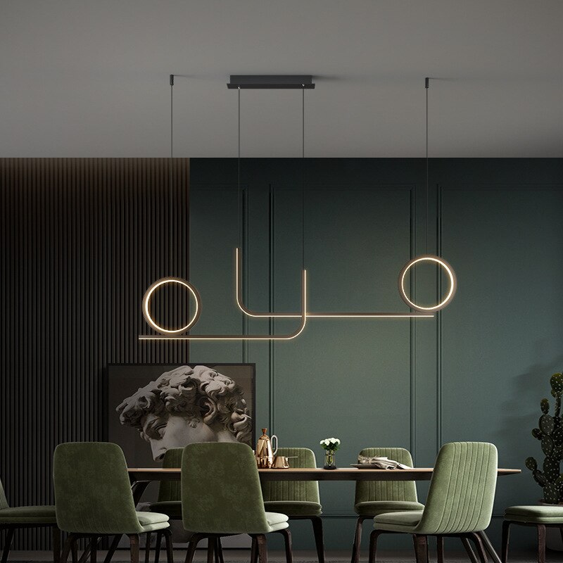 Lustre design LED style parcours en métal Lais - vue 5 sur 7