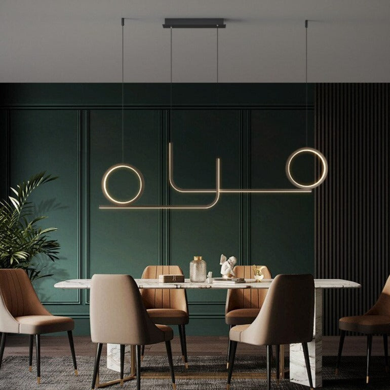 Lustre design LED style parcours en métal Lais - vue 4 sur 7