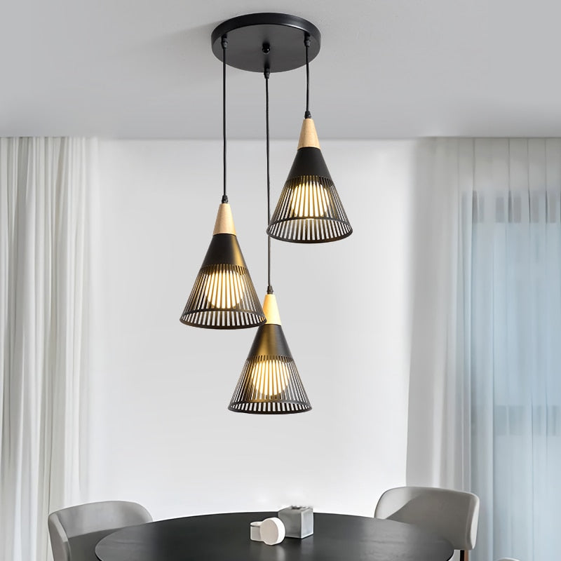 Lustre moderne LED avec lampes coniques Abril - vue 3 sur 11