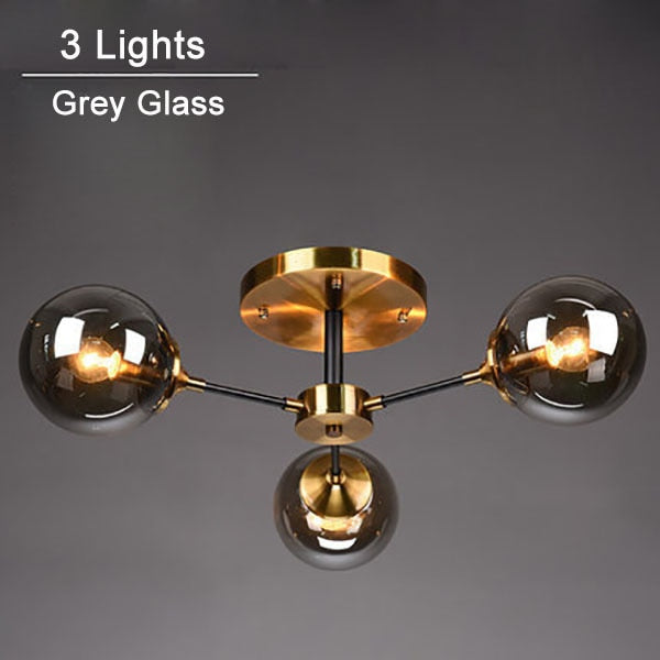 Plafonnier moderne LED en étoile et globes en verre Iraide - vue 14 sur 19