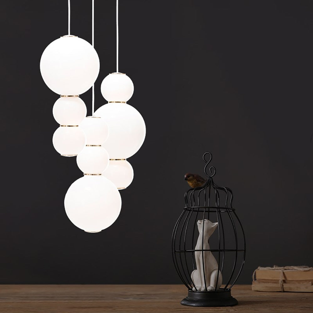 Suspension moderne LED avec perles lumineuses Julene - vue 5 sur 15
