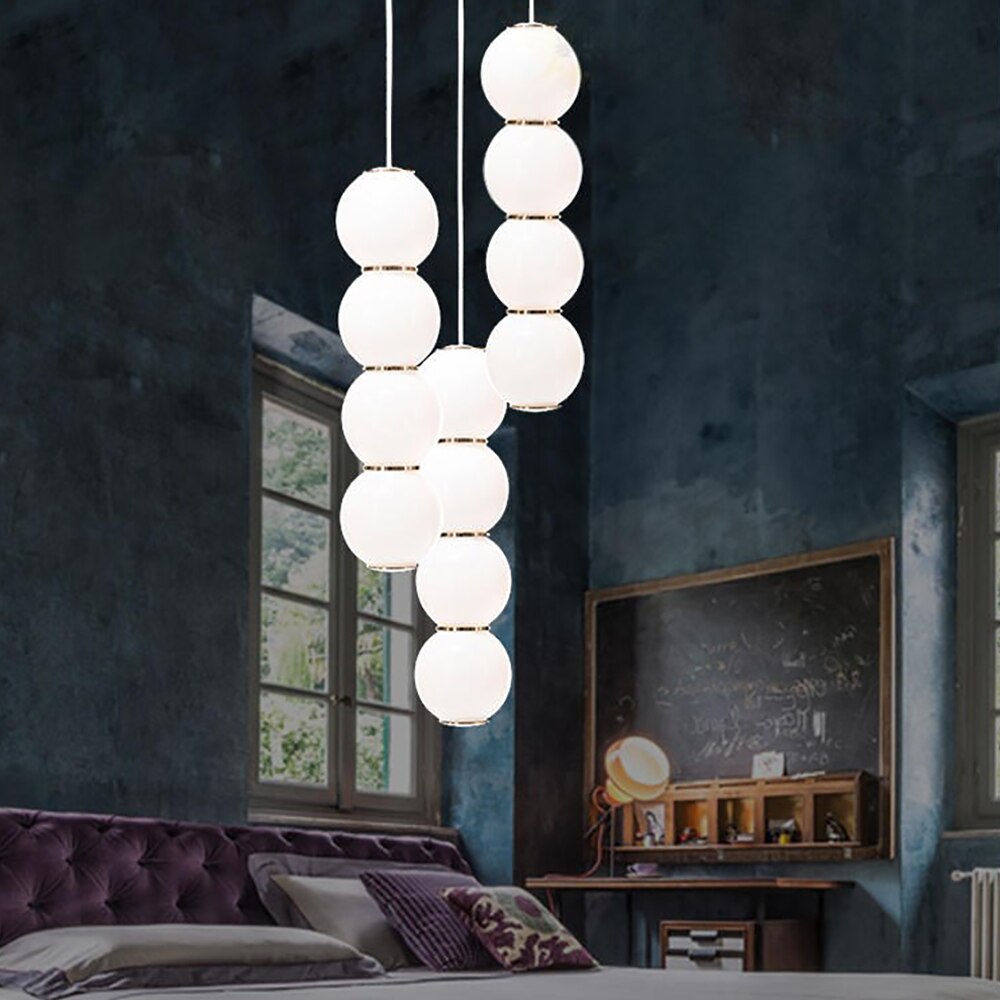 Suspension moderne LED avec perles lumineuses Julene - vue 6 sur 15