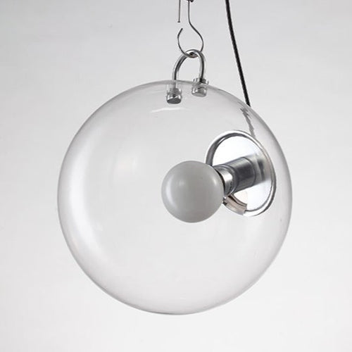 Plafonnier industriel argentée avec globe en verre Irantzu