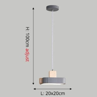 Suspension scandinave LED avec abat-jour en bois Ainhara - vue 4 sur 6