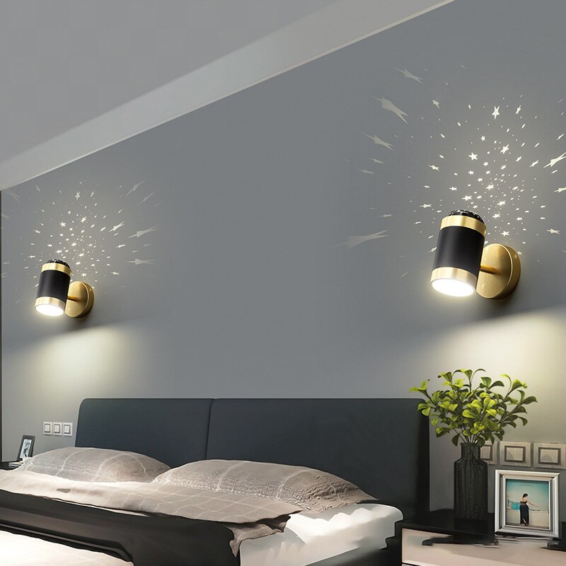 Applique murale moderne cylindrique noir et doré Benie - vue 5 sur 7