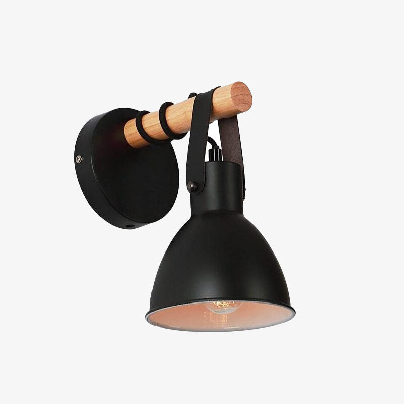 Applique murale industrielle LED avec abat-jour conique noir Nofti