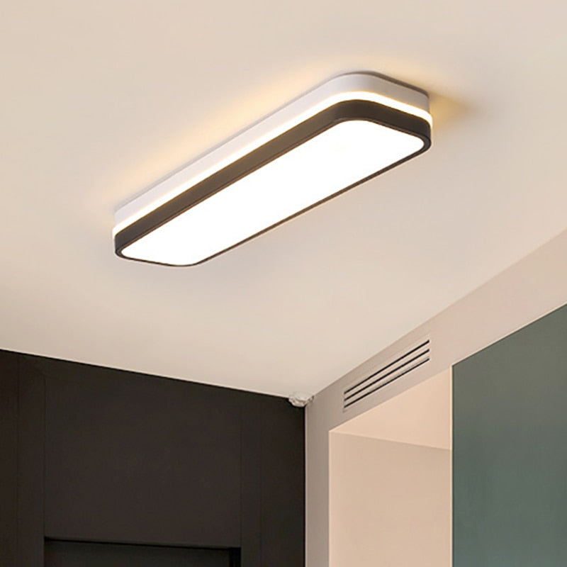 Plafonnier moderne LED forme géométrique blanc et noir Chelsea - vue 2 sur 12