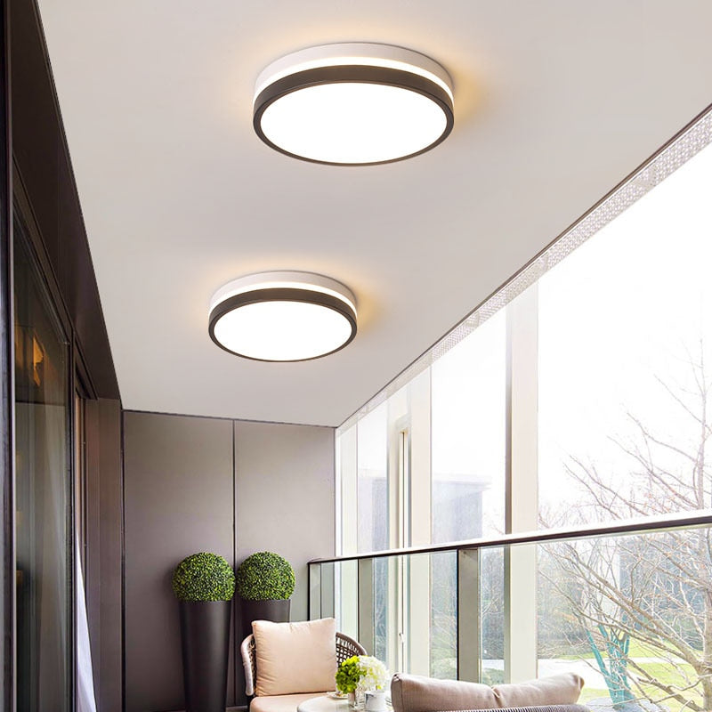 Plafonnier moderne LED forme géométrique blanc et noir Chelsea - vue 6 sur 12