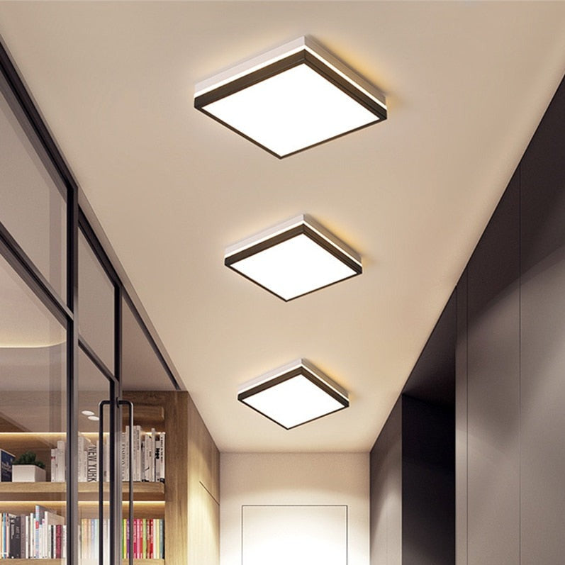 Plafonnier moderne LED forme géométrique blanc et noir Chelsea - vue 4 sur 12