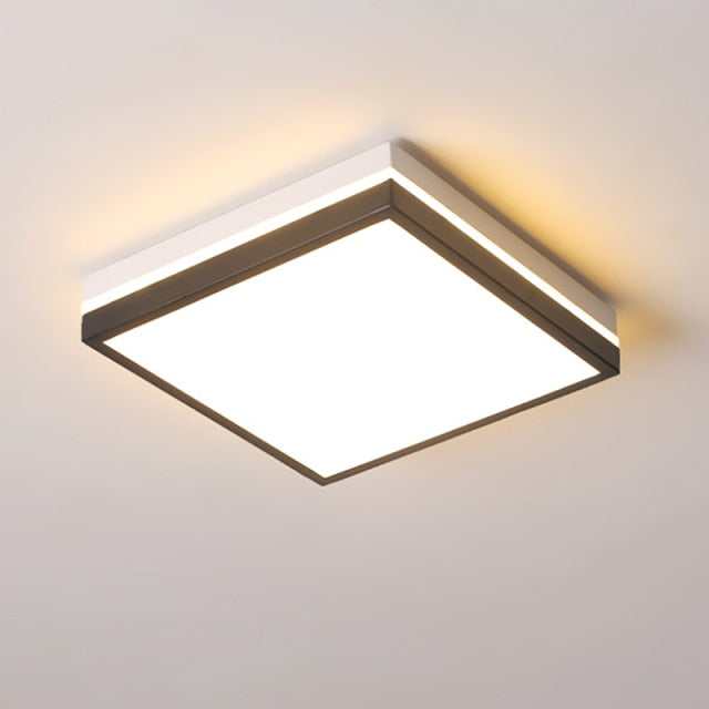 Plafonnier moderne LED forme géométrique blanc et noir Chelsea - vue 8 sur 12