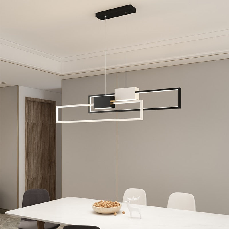 Lustre design LED avec lampes rectangulaires en métal Artemisa - vue 4 sur 7