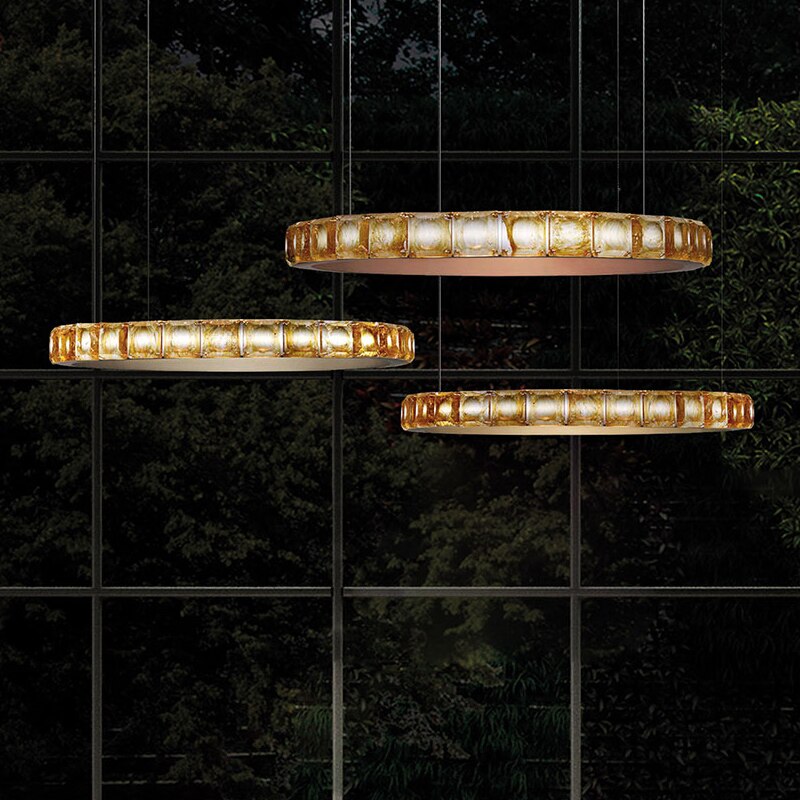 Lustre moderne LED style bague avec diamants en cristal Martis - vue 7 sur 11