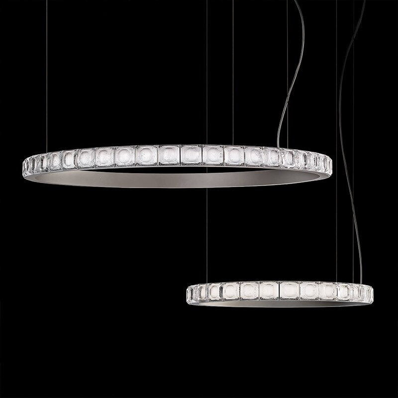 Lustre moderne LED style bague avec diamants en cristal Martis - vue 8 sur 11