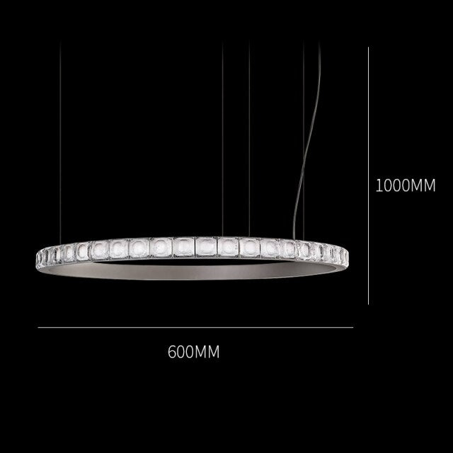 Lustre moderne LED style bague avec diamants en cristal Martis - vue 11 sur 11