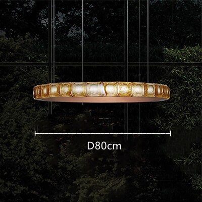 Lustre moderne LED style bague avec diamants en cristal Martis - vue 10 sur 11
