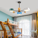 Lustre moderne LED avec abat-jour géométrique coloré Fresia